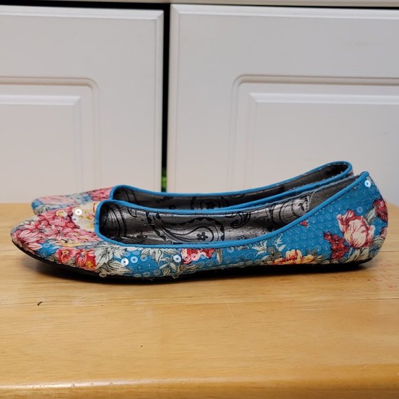 Dollhouse Floral Sequin Flats - Picture 2 of 8